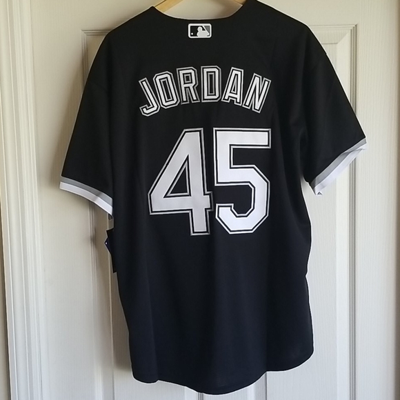 MICHEAL JORDAN BLACK CHICAGO WHITE SOX THROWBACK JERSEY - Picture 3 of 4